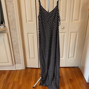 Motherhood Maternity Chevron Maxi Dress in Black and White